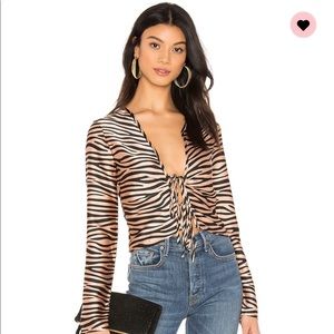 Superdown Dove Tie Front Top | REVOLVE